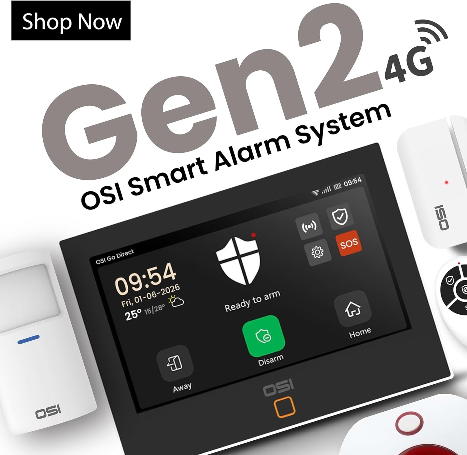 Alarm System for Home Security Gen 211 piece. DIY, Touch Screen, Motion Detec…