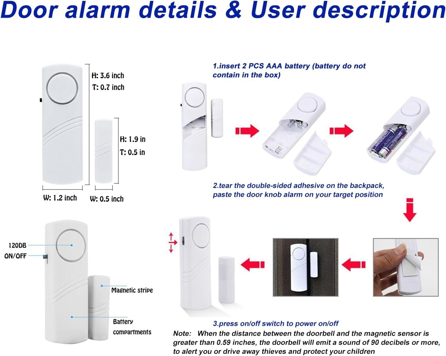Ultra Loud 90 dB Window & Door Alarm – Essential Home Security Pack of 10