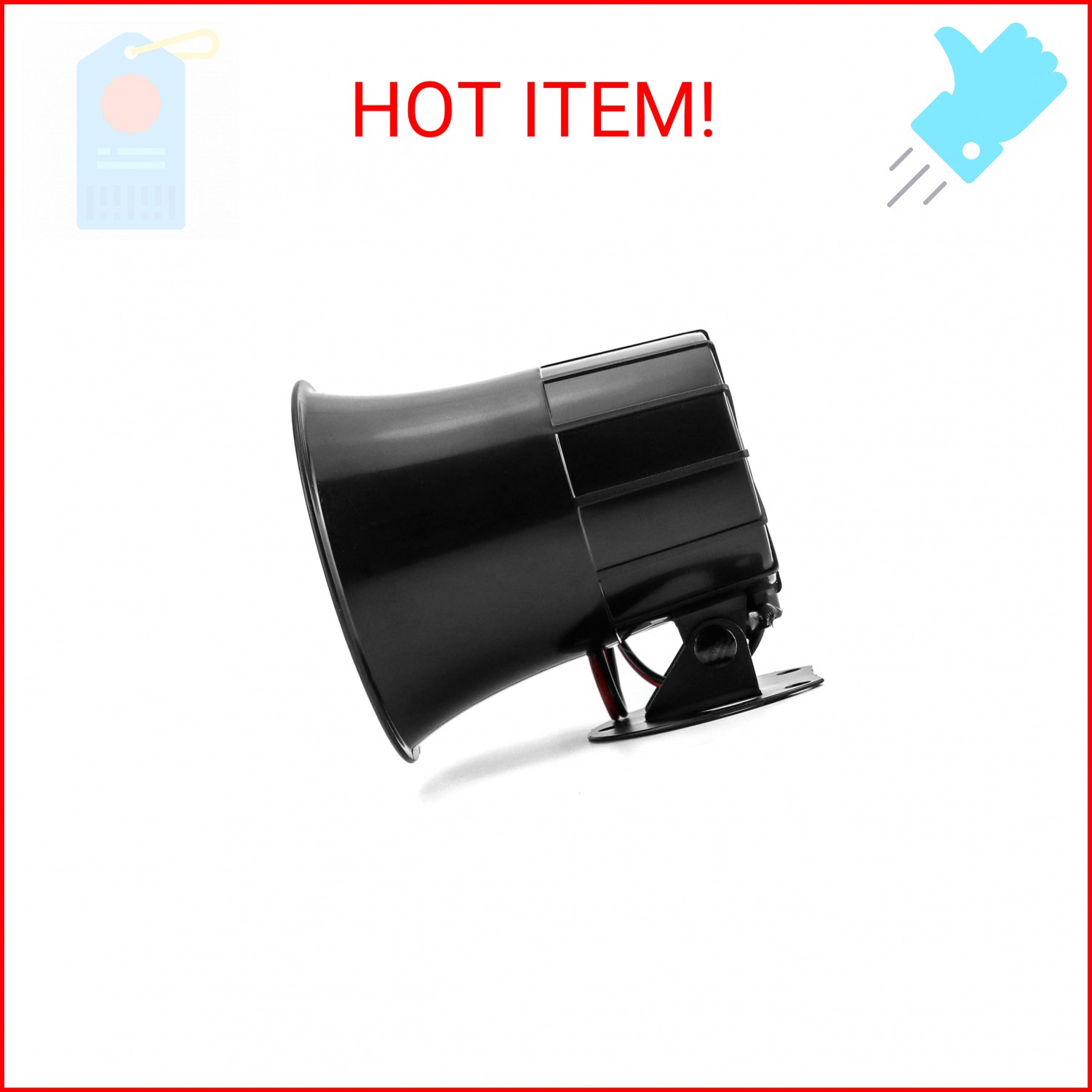QWORK Electric Siren Horn, DC 12V Security Loud Wired Alarm Siren for Home Alarm