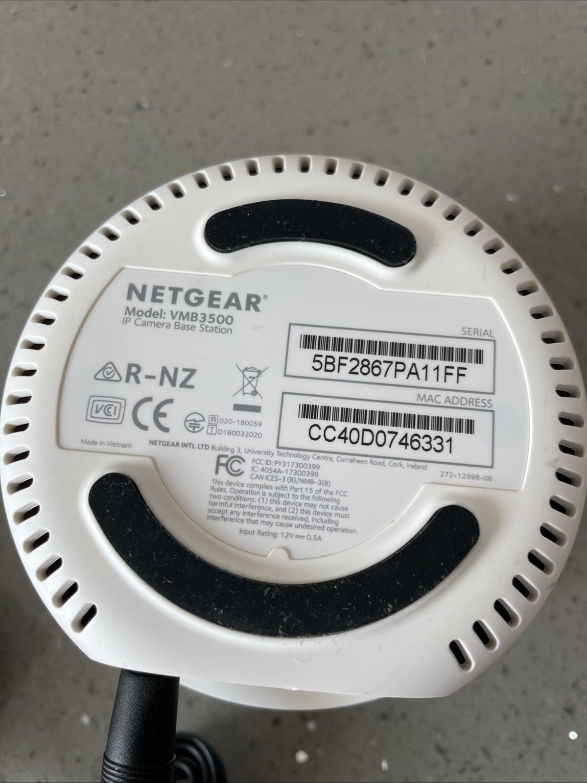 Arlo Netgear Base Station Model VMB3500 Arlo Pro Arlo Pro 2 w/ Power Supply