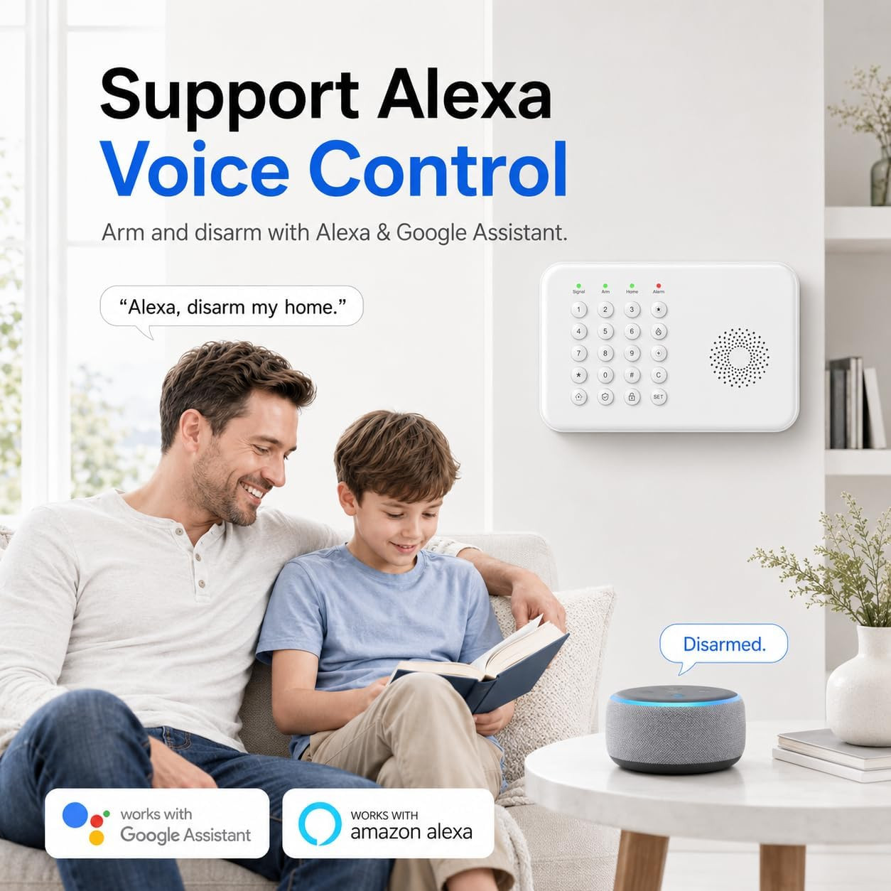 Wireless Home Security System for House & Apartment, 8-Piece DIY Alarm Kit with