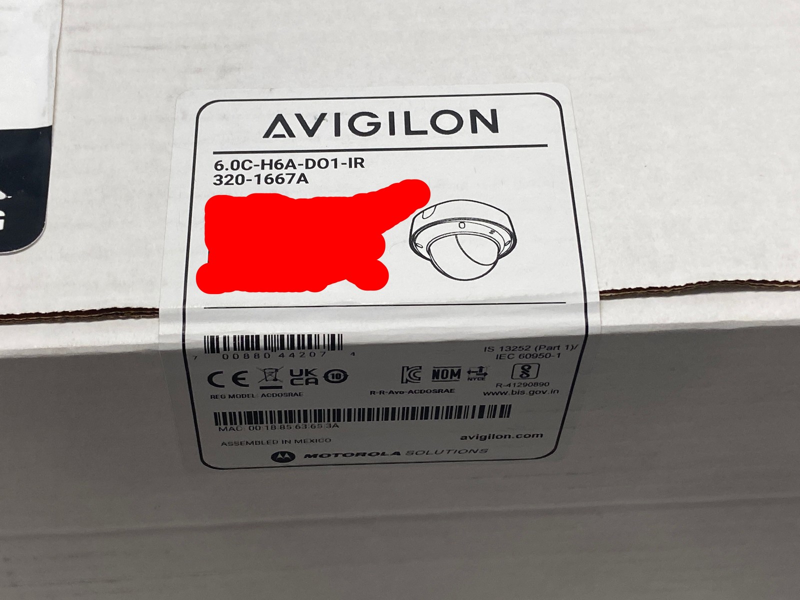 Avigilon 6.0C-H6A-DO1-IR H6A Outdoor 6MP Dome IP Camera IR Analytics