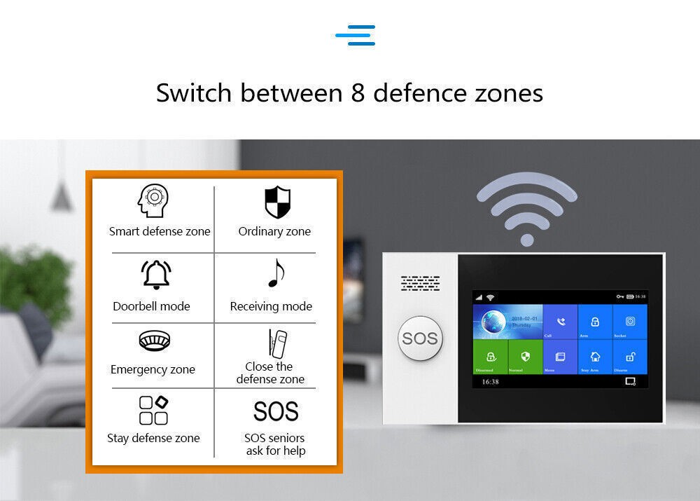 TUYA WiFi+4G 3G GSM Smart Home Security Alarm System w/Touch Keypad PIR DOOR