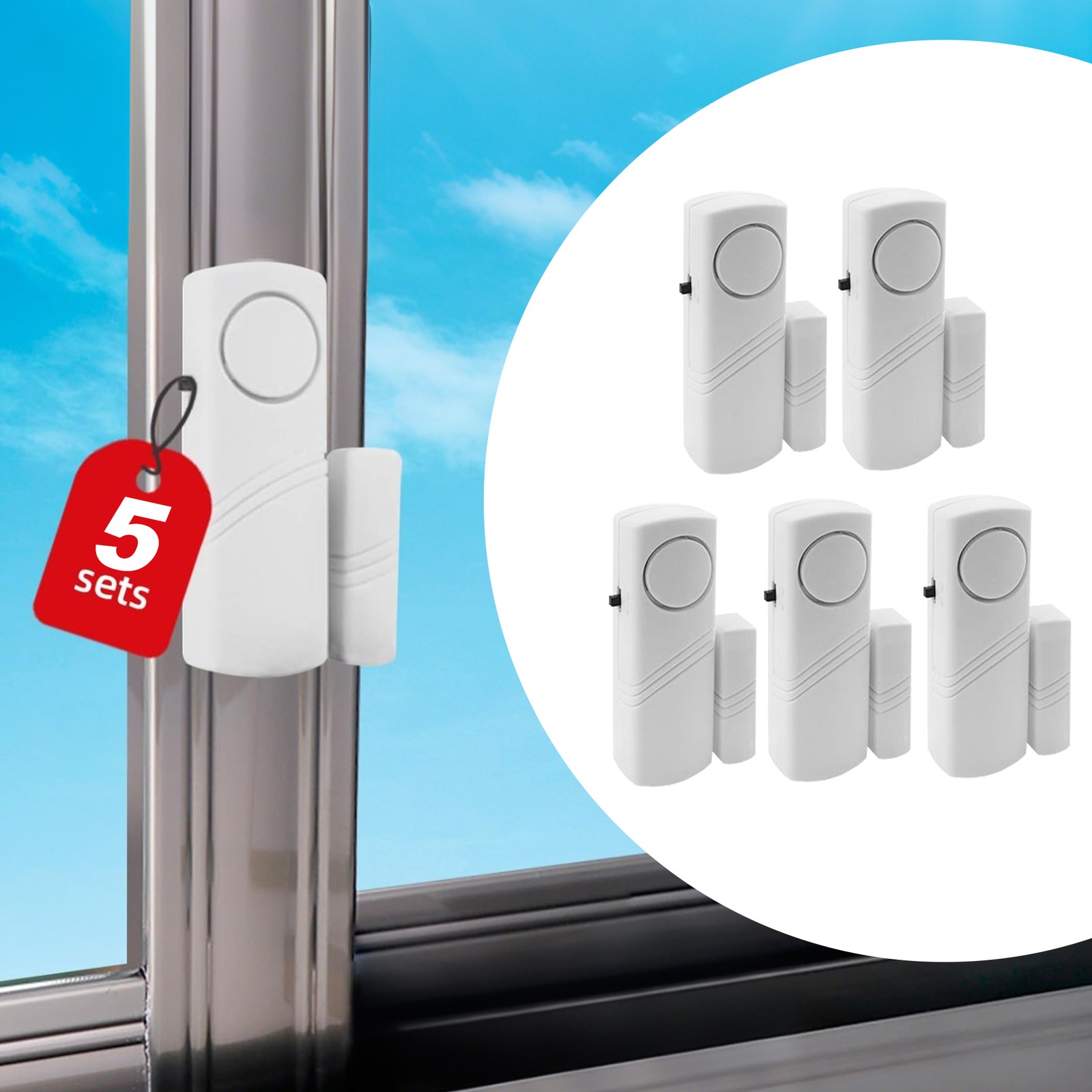 5X Home Safety Burglar Alarm Wireless System Security Device Door Window Sensor