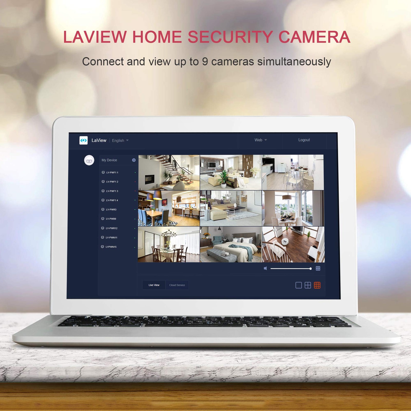LaView Security Cameras 4pcs, Home Camera 1080P 2.4GHz 4 Pack, White