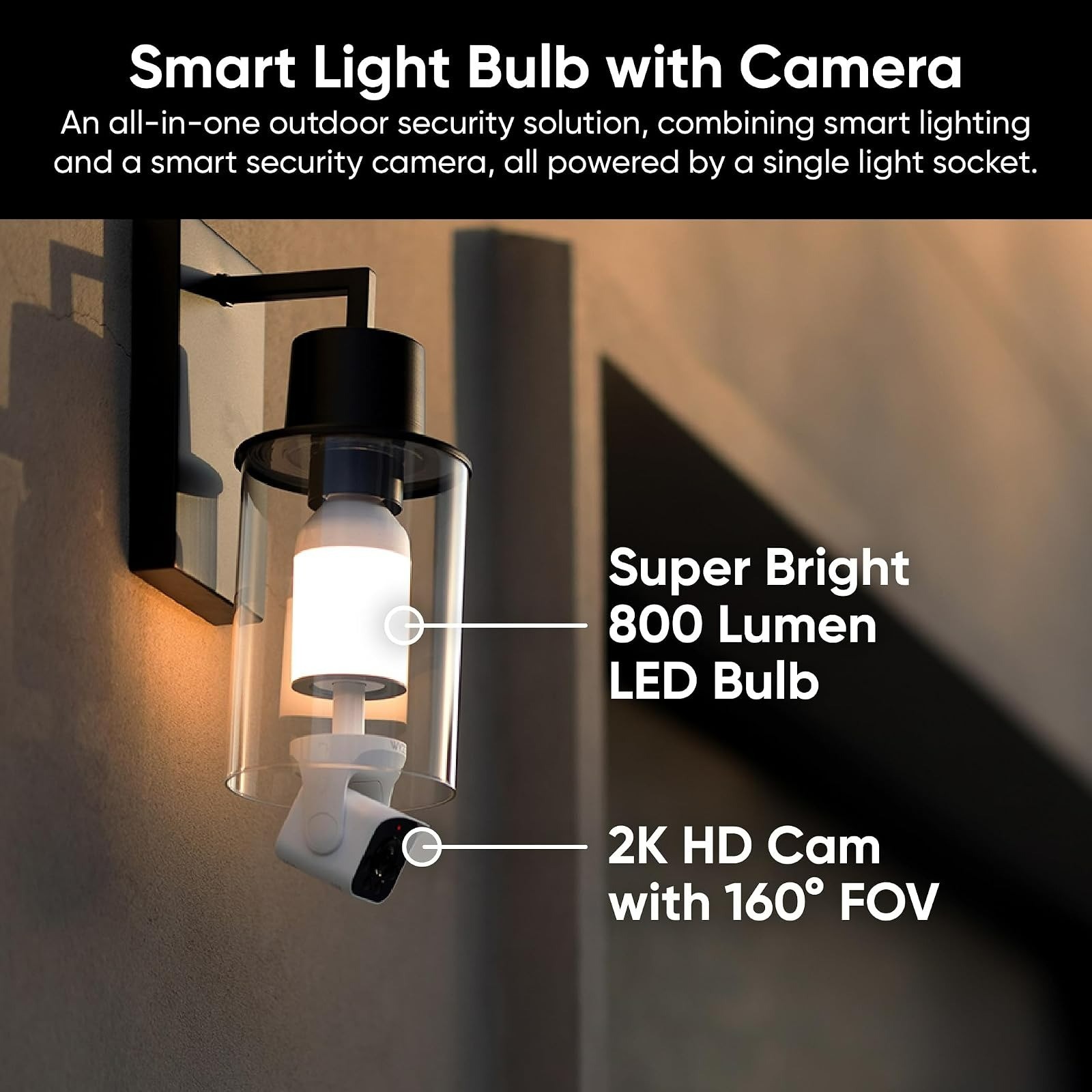 WYZE Bulb Cam Security Camera 2K HD Outdoor Light Bulb Camera