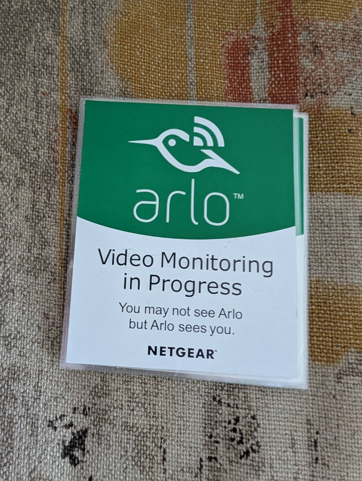 Netgear Arlo Green Sticker Decal Video Monitoring in Progress Lot of 10 3×3.5″