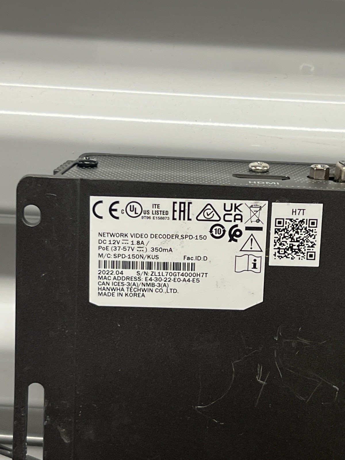 WiseNet SPD-150 Network Video Decoder