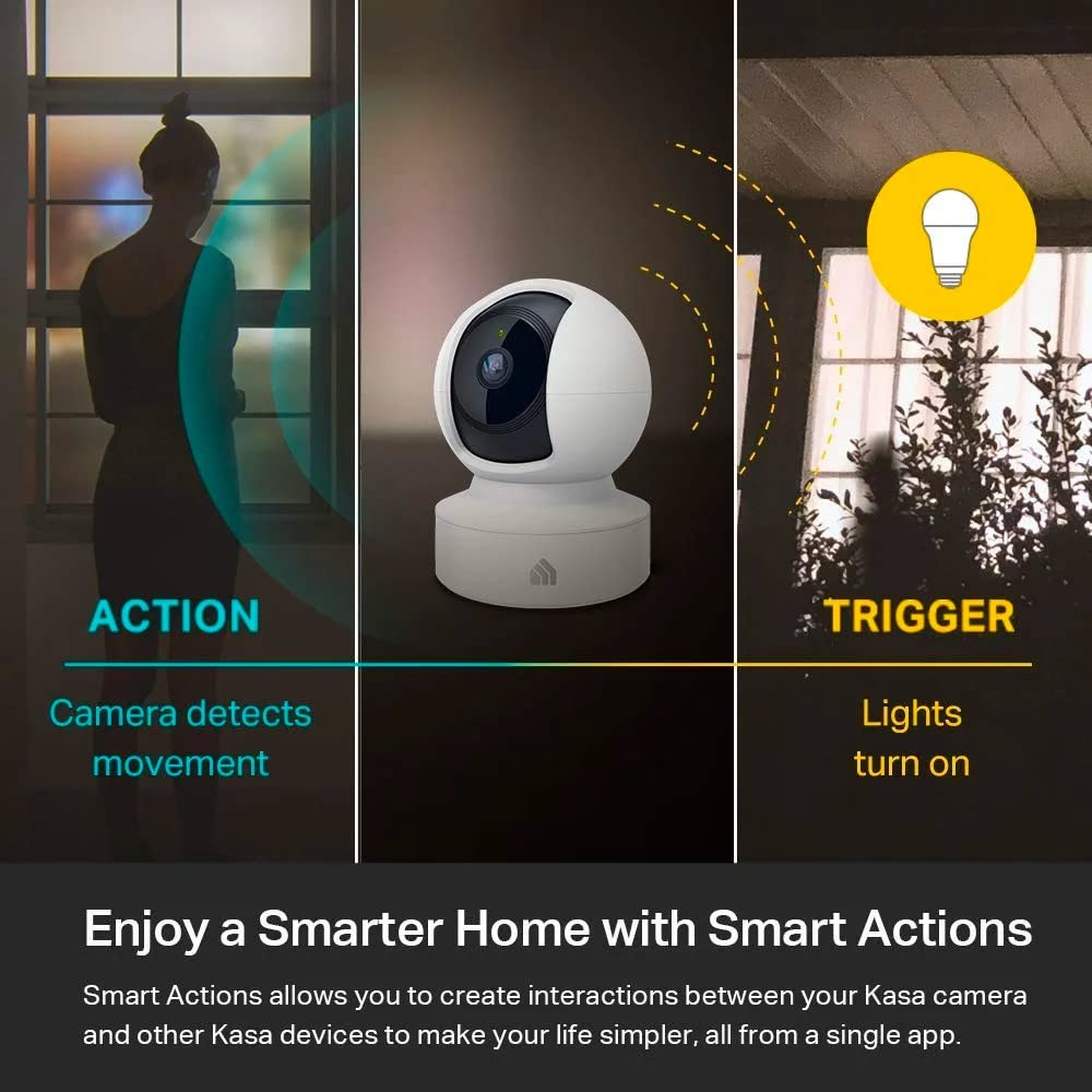 Kasa 1080p Indoor Pan/Tilt Wired Security Camera – 1 Count (Pack of 1), White
