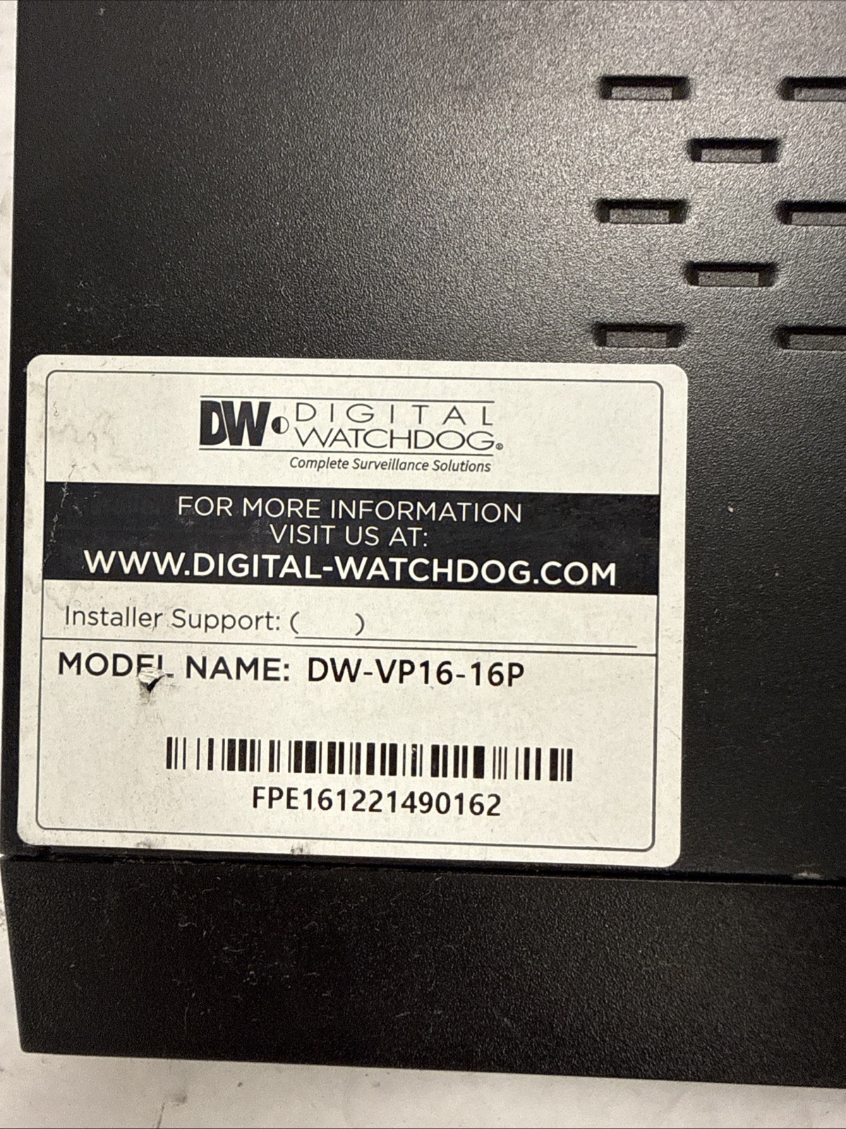Digital Watchdog DW-VP16-16P 16-Channel NVR | No HDD | PoE | Reset & Tested