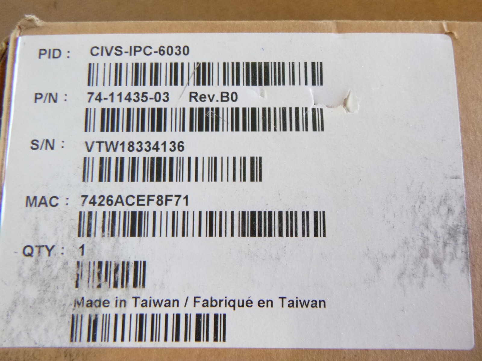 Cisco CIVS-IPC-6030 Video Surveillance 6030 IP Camera