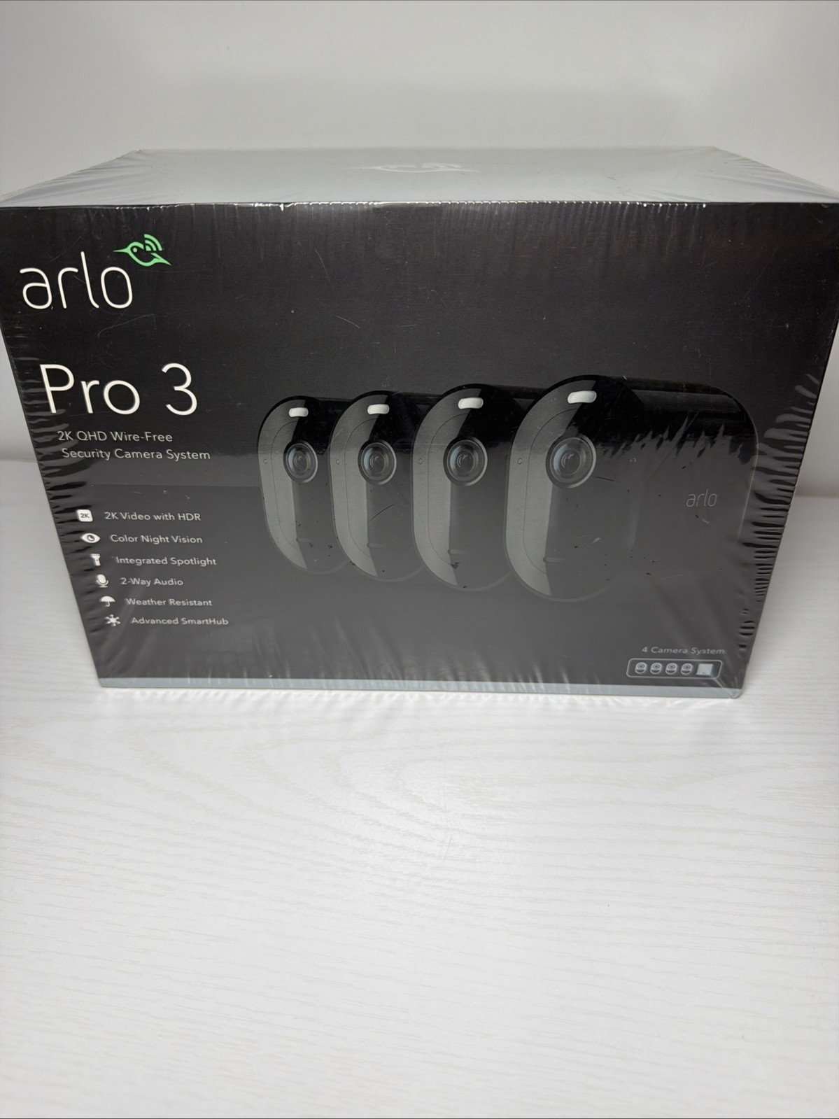 Arlo Pro 3 – 4 Camera System VMS4440B Wireless Security 2K Video Black