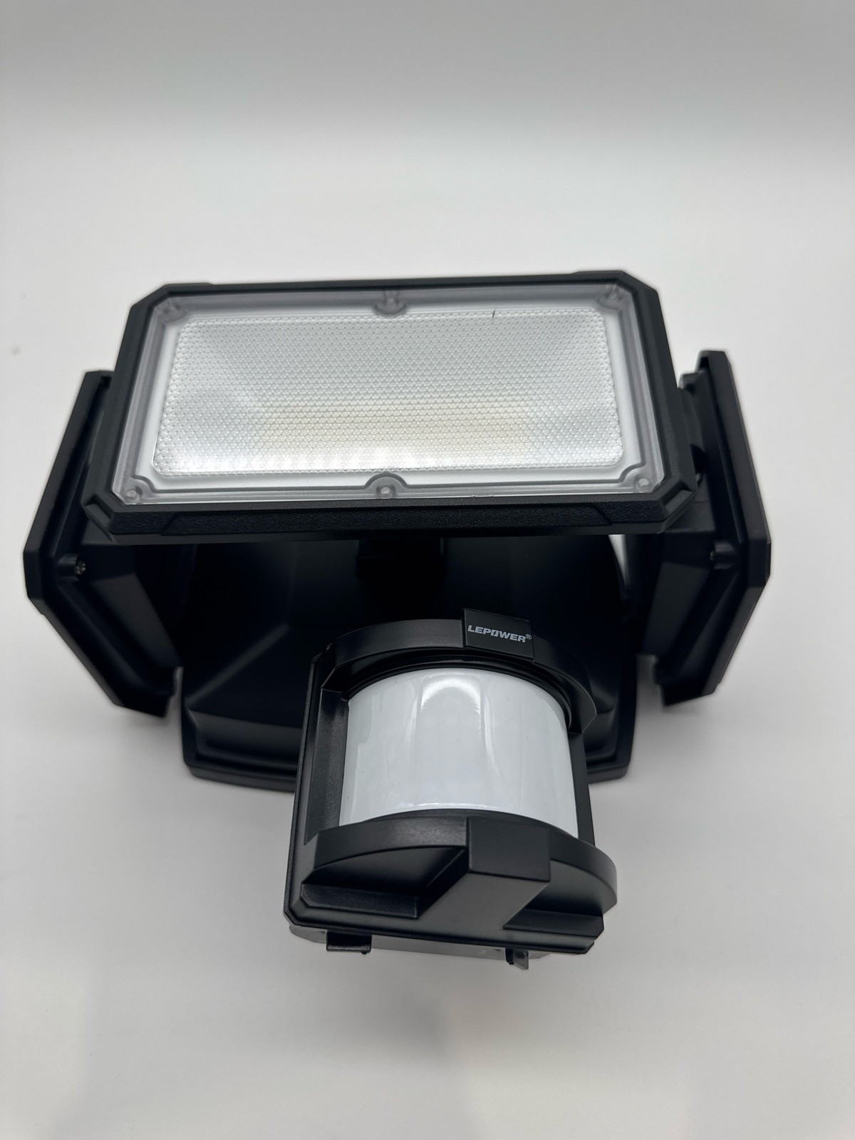 LEPOWER LED Motion Sensor Security Lights 3 Head 38W 4200LM IP65 5500K Black
