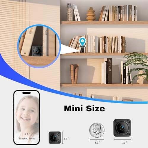 Shibet Mini Camera, Home Security, 2K WiFi with Free Cloud, Black, MSRP $39