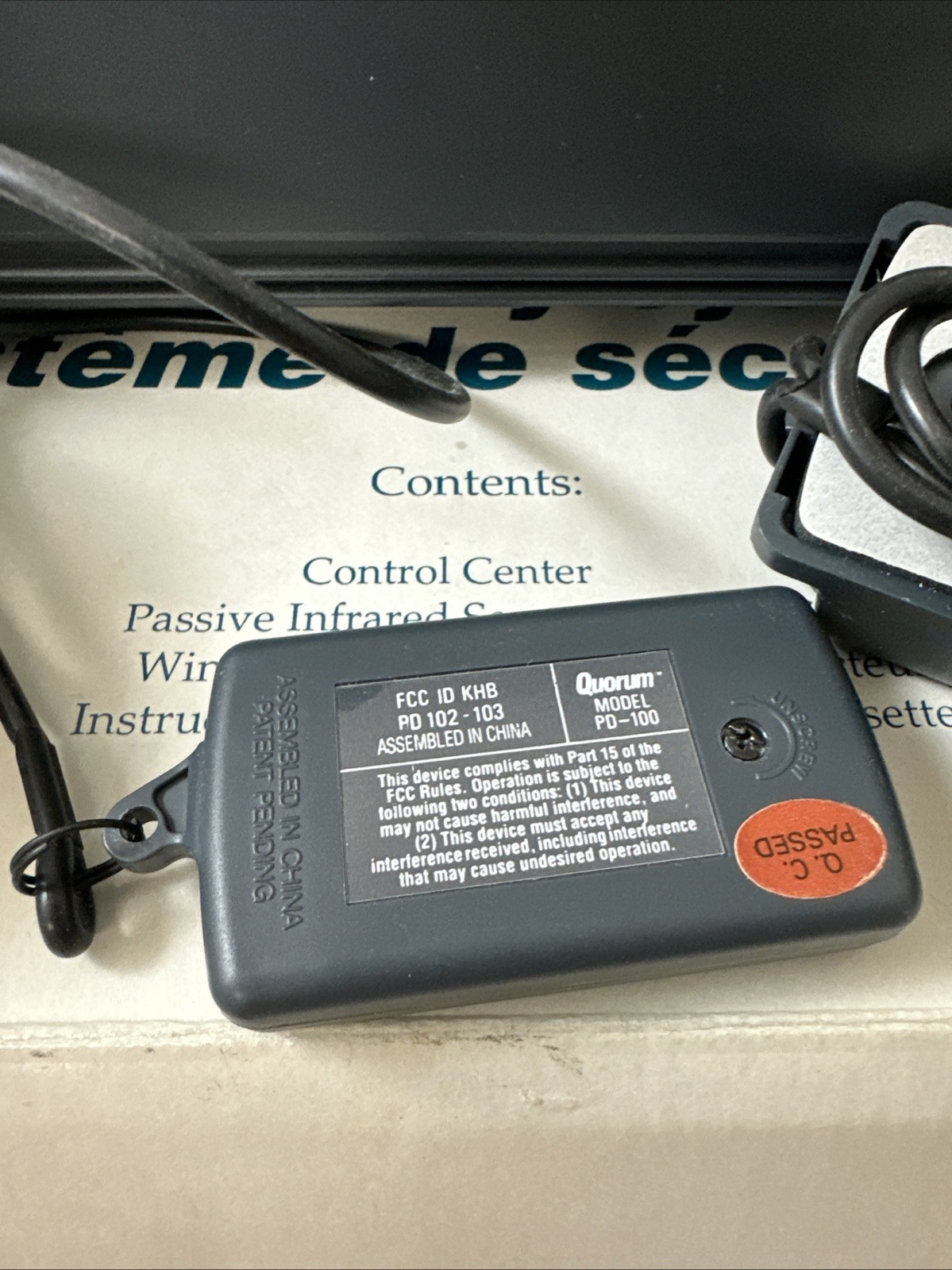 Quorum Home Master HM-100 Security System with remote , cassette , AC adapter