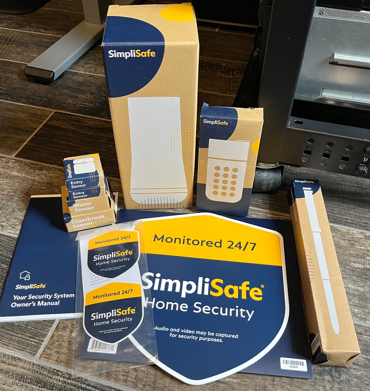 SimpliSafe Gen 3 Bundle BS3W Base, KP3W Keypad, ES3/WT3/GB3 Sensors, Sign/Decals