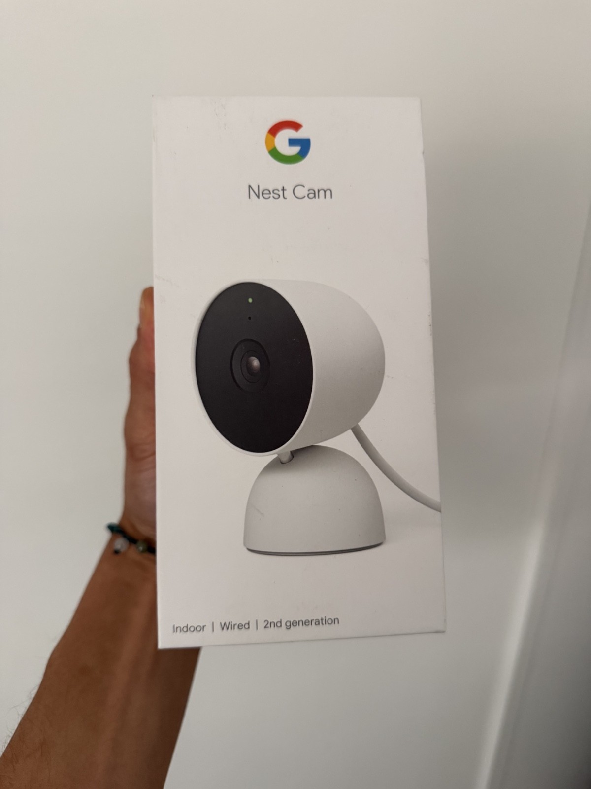 Google Nest Cam 2nd Gen Indoor Wired Camera Snow GA01998-US