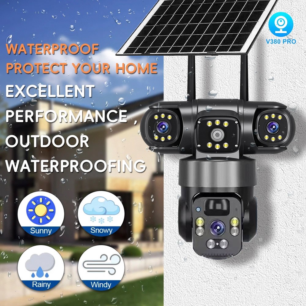 12MP 4K Energía Solar Wifi Inalambrico Camara De Seguridad Domestica Pan/Tilt