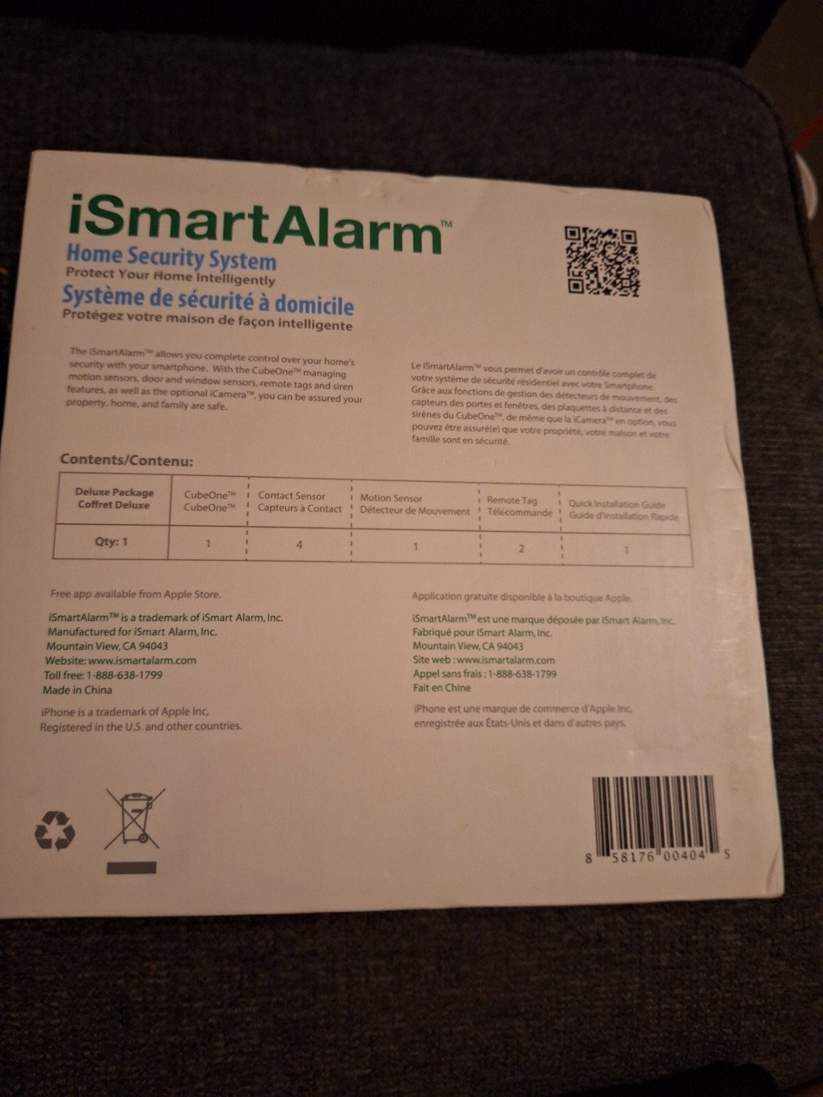 ISMART Home Security Alarm System Kit DIY For Home or Apartment Open Box