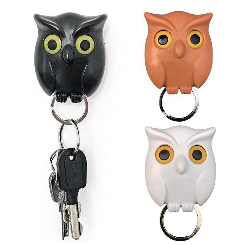 Owl Keying Holder Wall Mounted Owl Key Hooks with Wall Self-Adhesive Tape, Key H