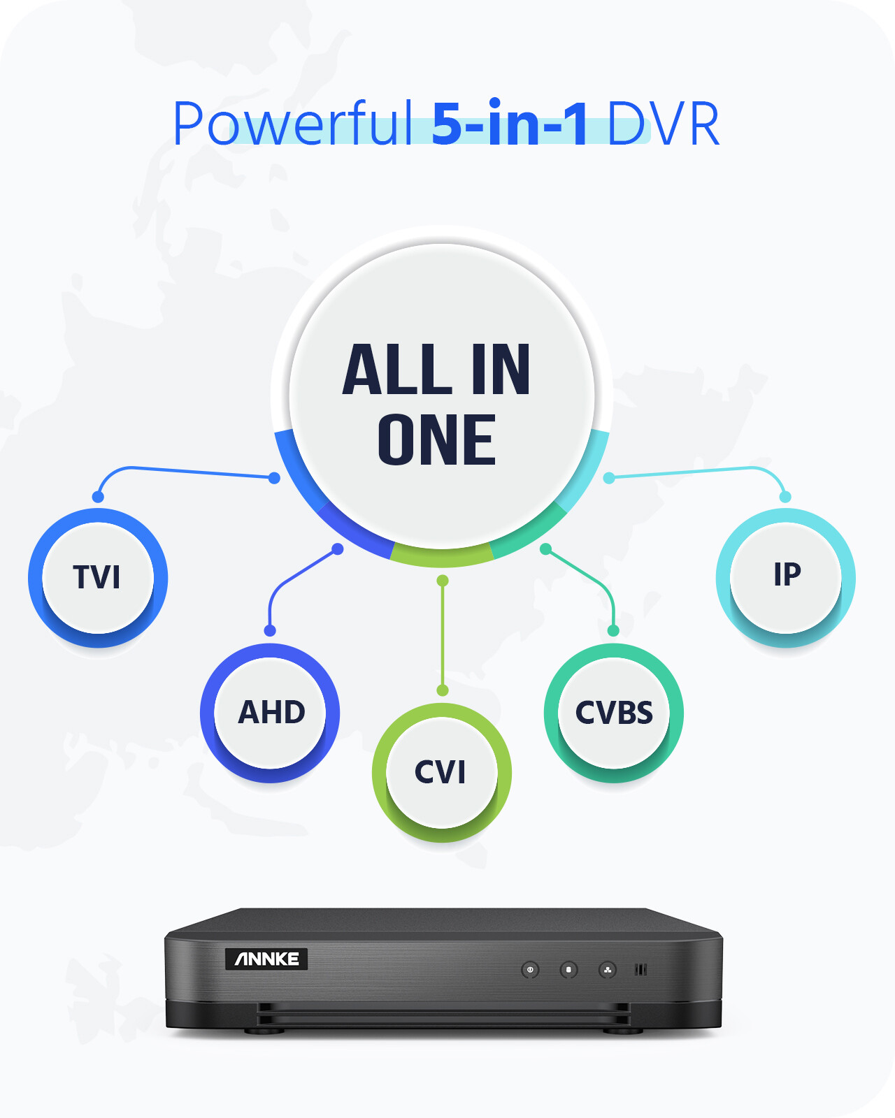 ANNKE 8CH 5MP 5IN1 DVR Recorder For Security Camera System Surveillance 1TB