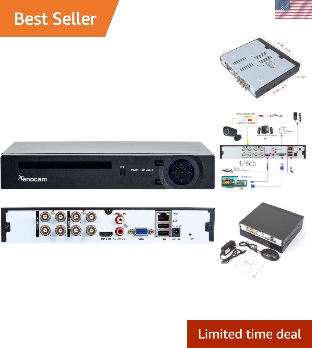 1080N Hybrid DVR CCTV Recorder with Motion Detection & Remote Mobile Monitoring