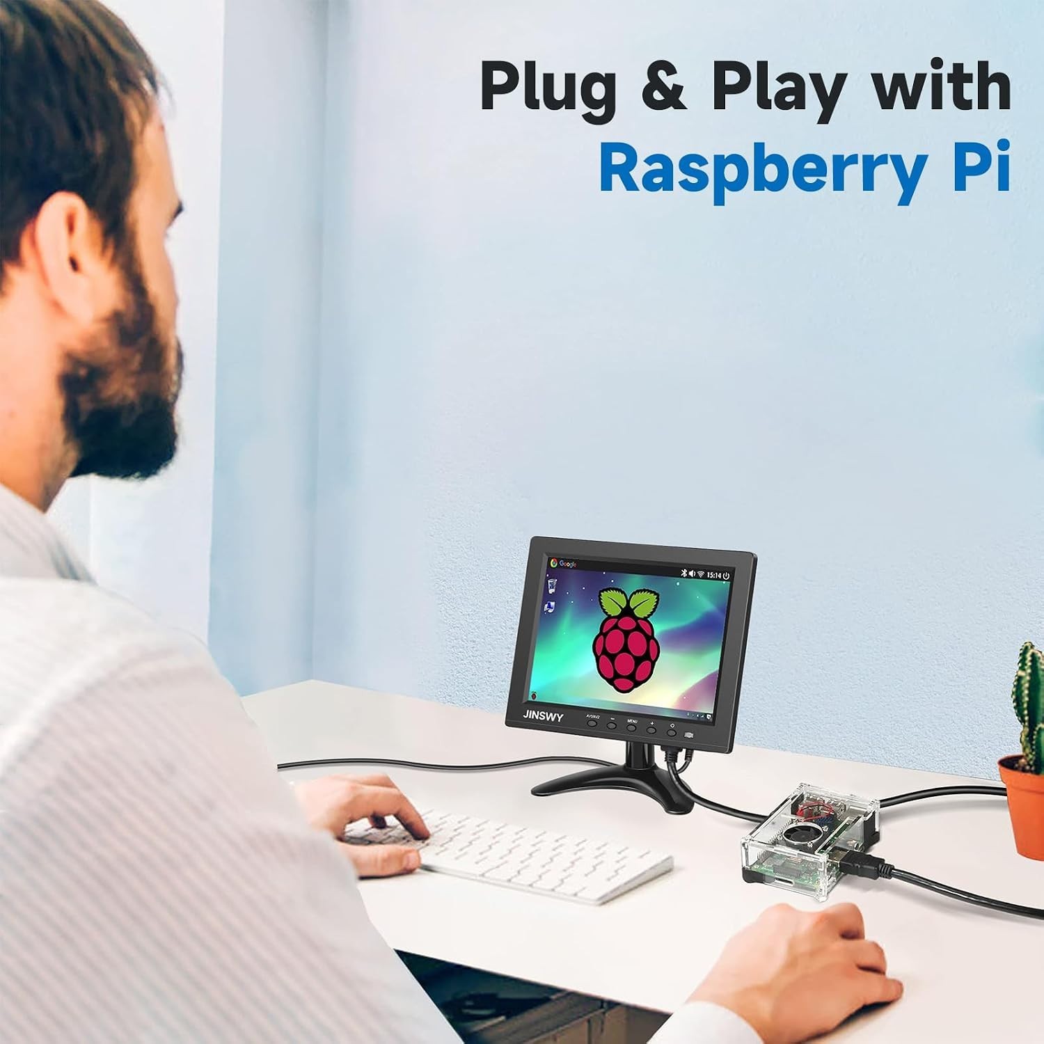 Versatile 8-Inch IPS Monitor for CCTV & Gaming with HDMI and USB Connectivity
