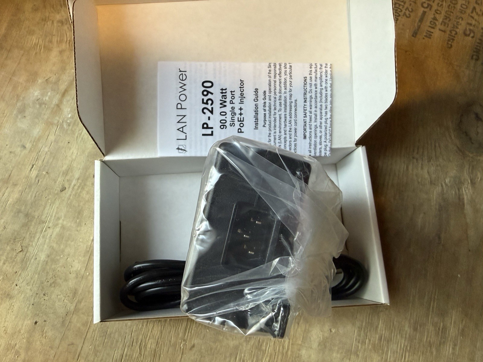 LAN-Power LP-2590 1 Port Ultra High Power PoE++ Injector IEEE 802.3bt-90 W