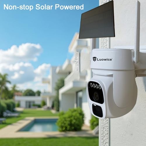 Solar Security Camera Wireless Outdoor, 3W Solar Panel, 360° Pan Tilt Solar