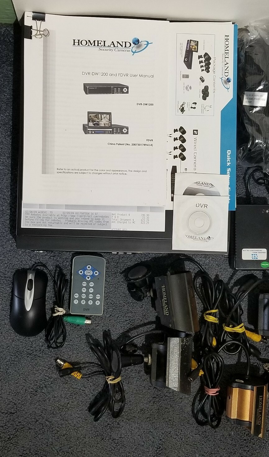 Homeland Security Camera’s 4 Channel 320GB DVR Surveillance System W/ 7″ Screen