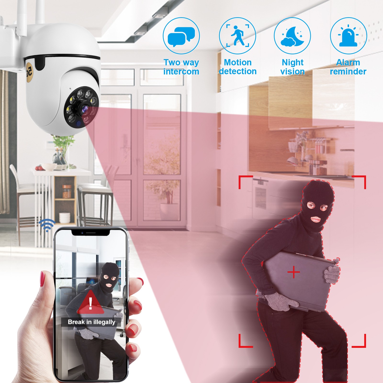 5G 1080P HD WIFI Wireless IP Security Camera Outdoor CCTV PTZ Smart Home IR Cam