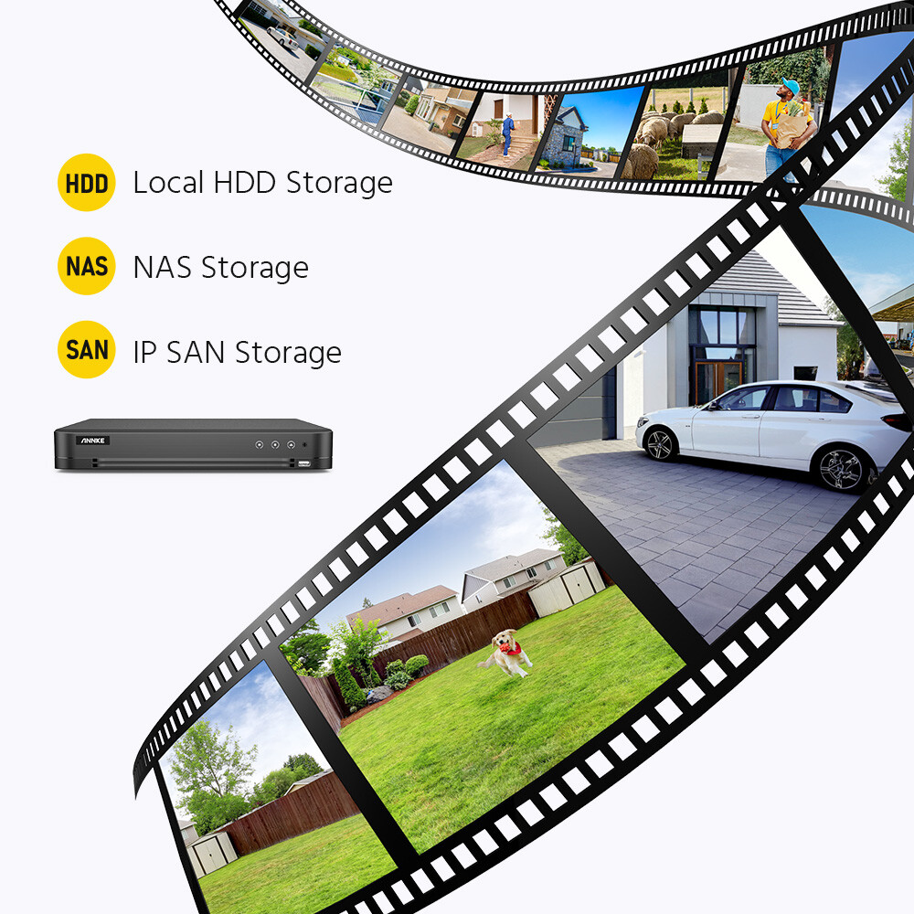 ANNKE 4K 8MP 16CH DVR 5MP Color Security Camera System Outdoor Audio Recording