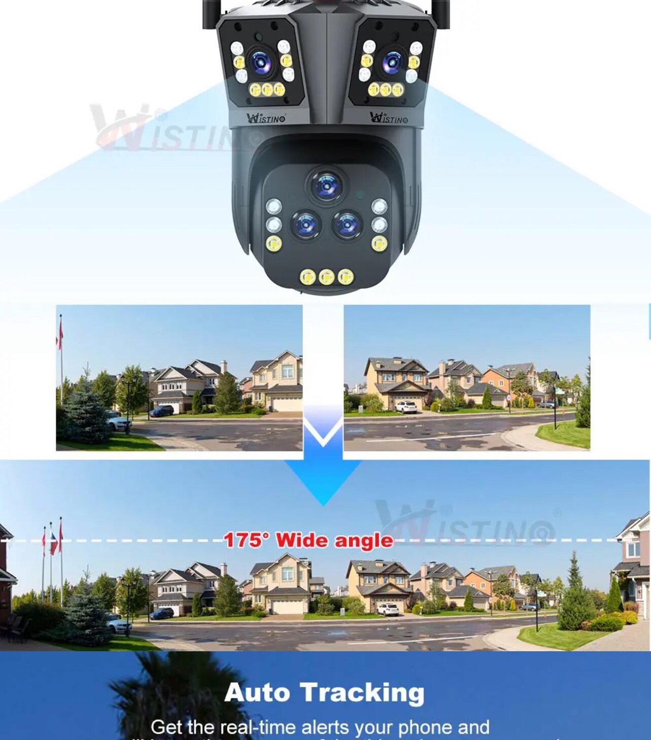 10K UHD 20X Zoom inDoor&Outdoor CCTV Home Security Camera System wireless 5Lens