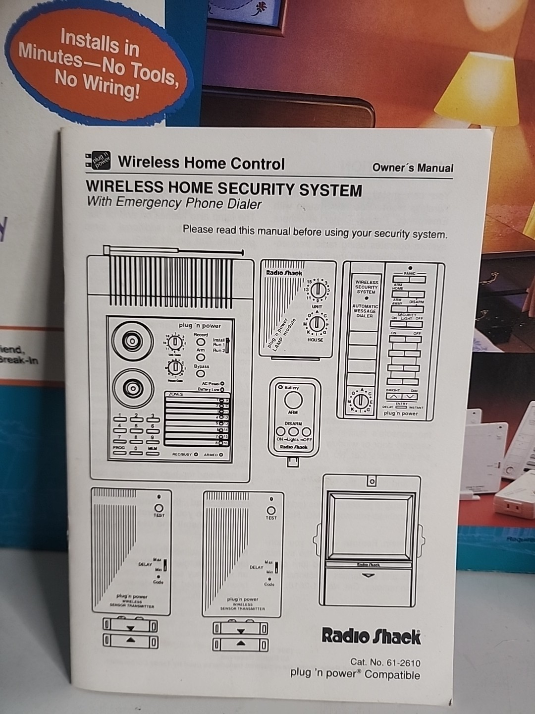 Vintage Radio Shack Wireless Home Security System w/ Phone Dialer 61-2610 (BT3)