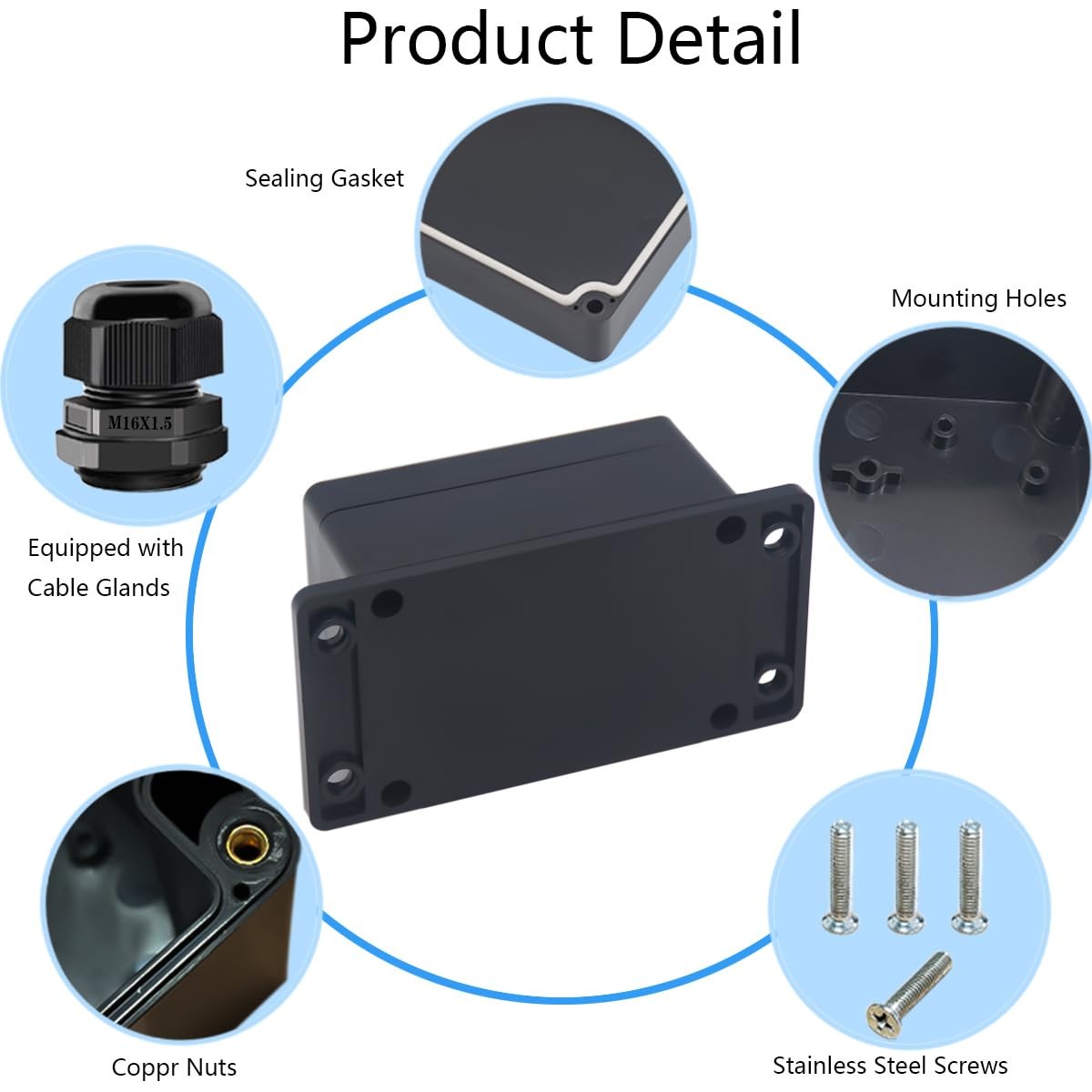 Otdorpatio 2Packs Junction Box IP65 3.94″x2.68″x1.97″(2Pcs), Fixed Ear Design