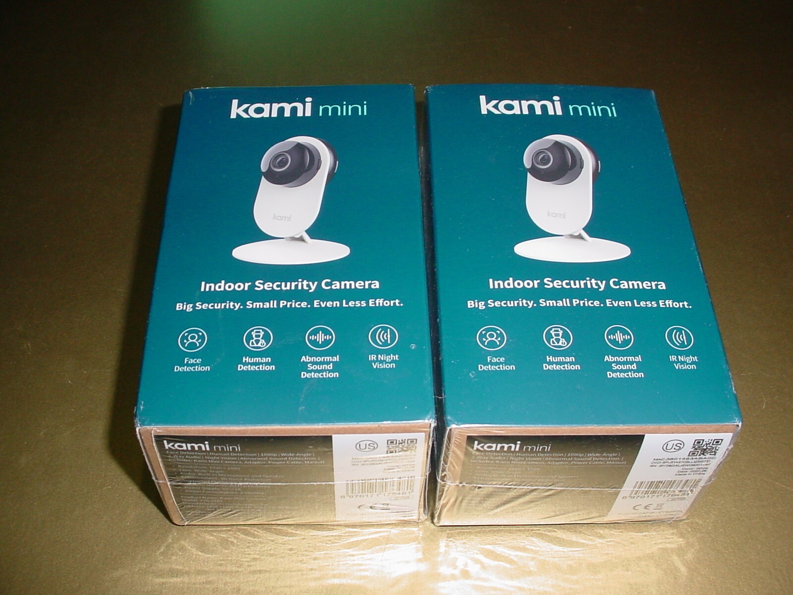 2 New Kami Mini Indoor Security Camera Face Detection 2 Way Audio 1080P IR Night