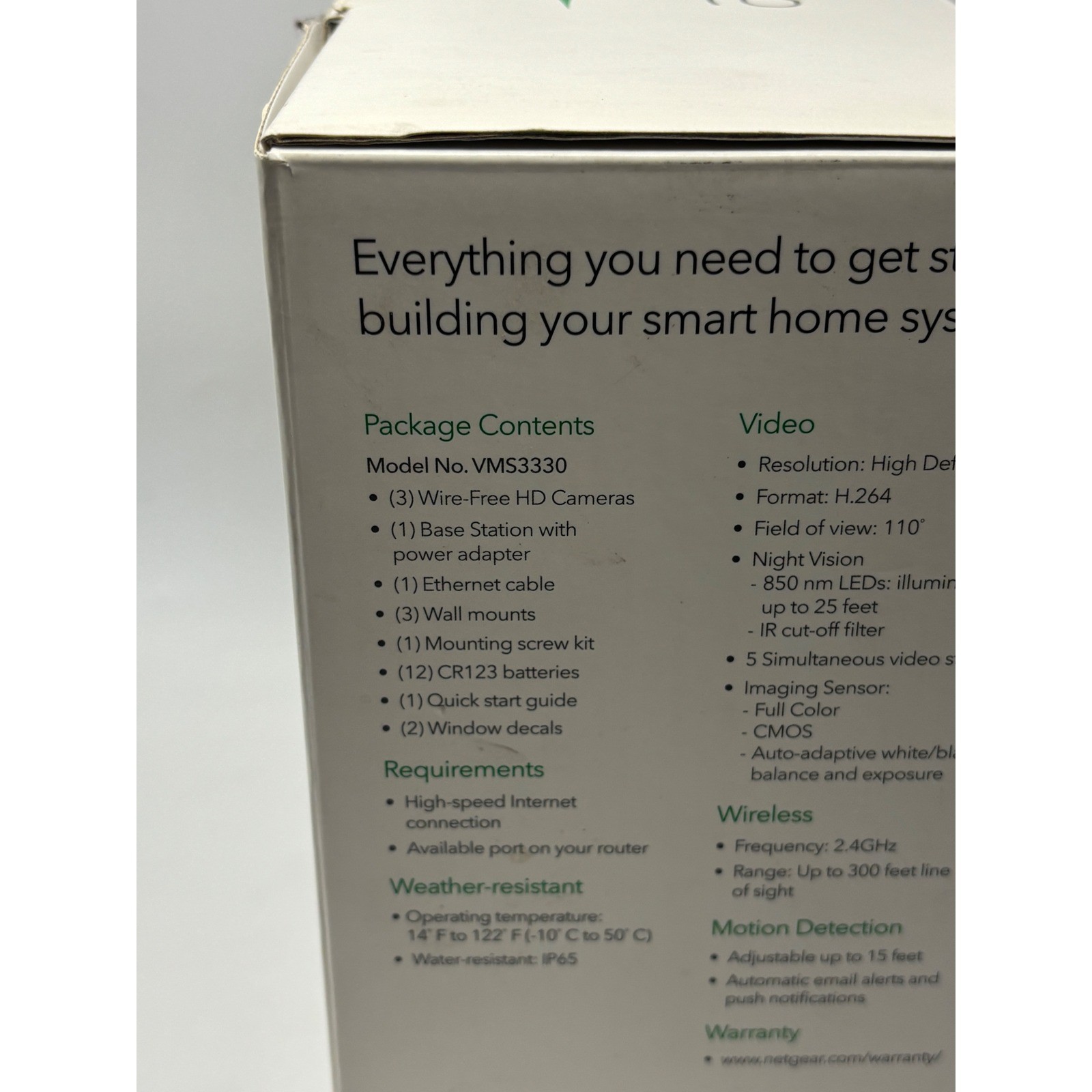 Netgear Arlo 3 Wire-Free HD Security Camera System VMS3330 Night Vision White