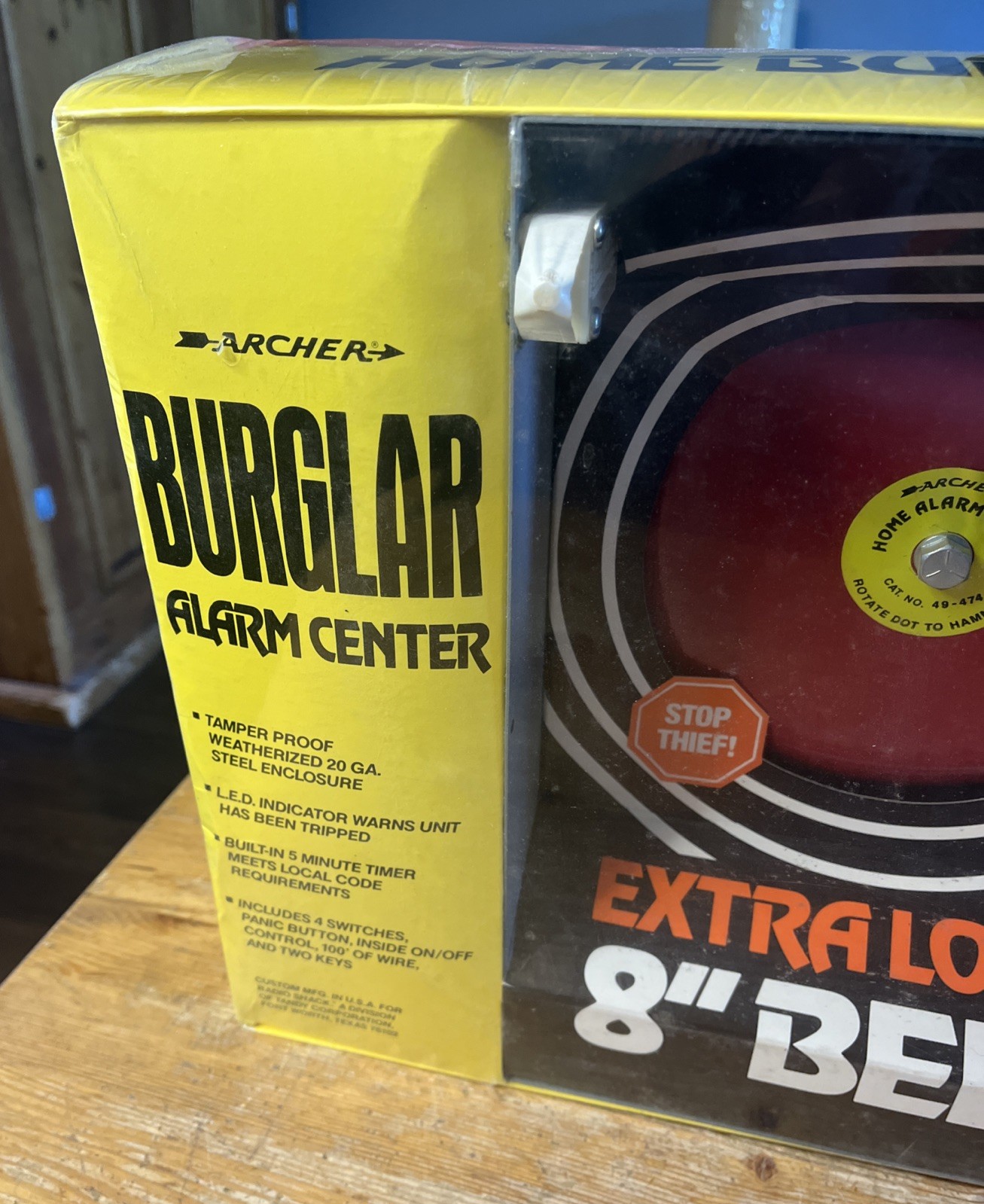 Vintage Archer Burglar Alarm Center New In Box NOS 8″ Bell 49-474A System Set