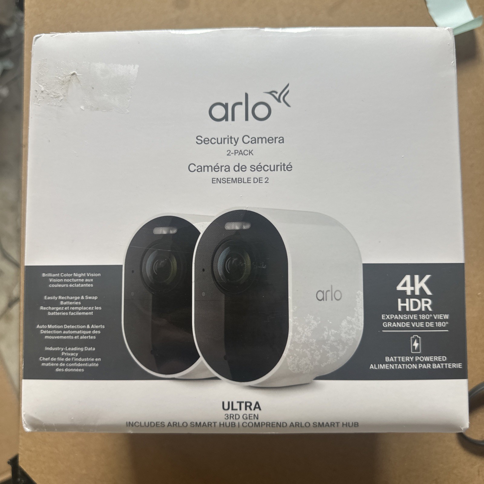 Arlo Ultra Security Camera 4K 3rd Gen 2025 Release 2 Cameras with Smart Hub NEW