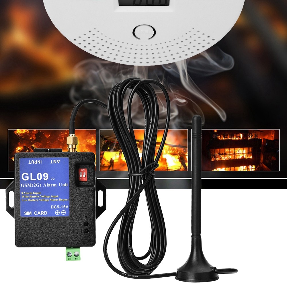 GL09 8 Channel Battery GSM Alarm System SMS Alert Security For Home Warehouse Bl