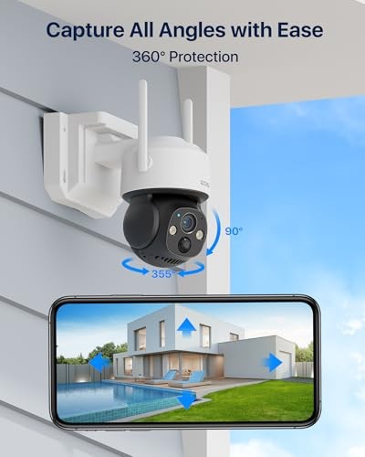 4MP Solar Security Cameras Wireless Outdoor, 360° Pan Tilt Battery C291