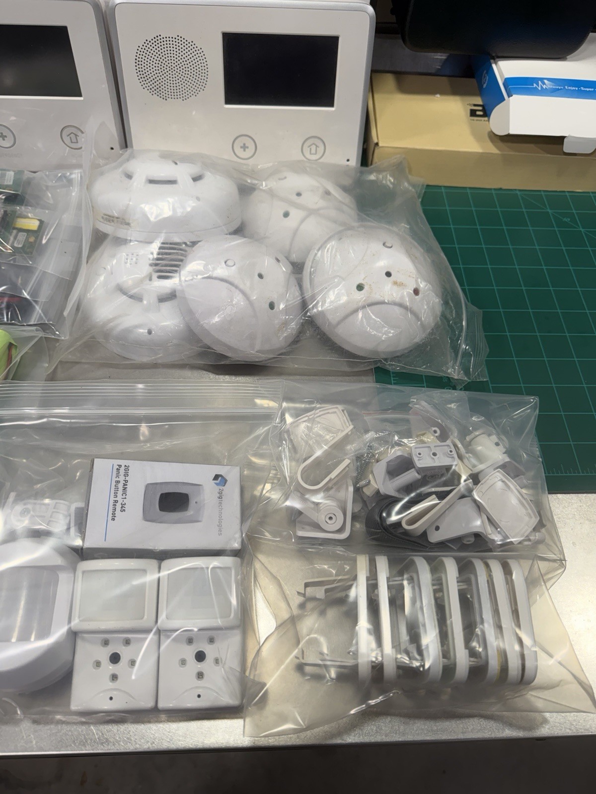 2GIG Alarm System Equipment Lot Panels Keypads Sensors Power Supplies SEE PHOTOS