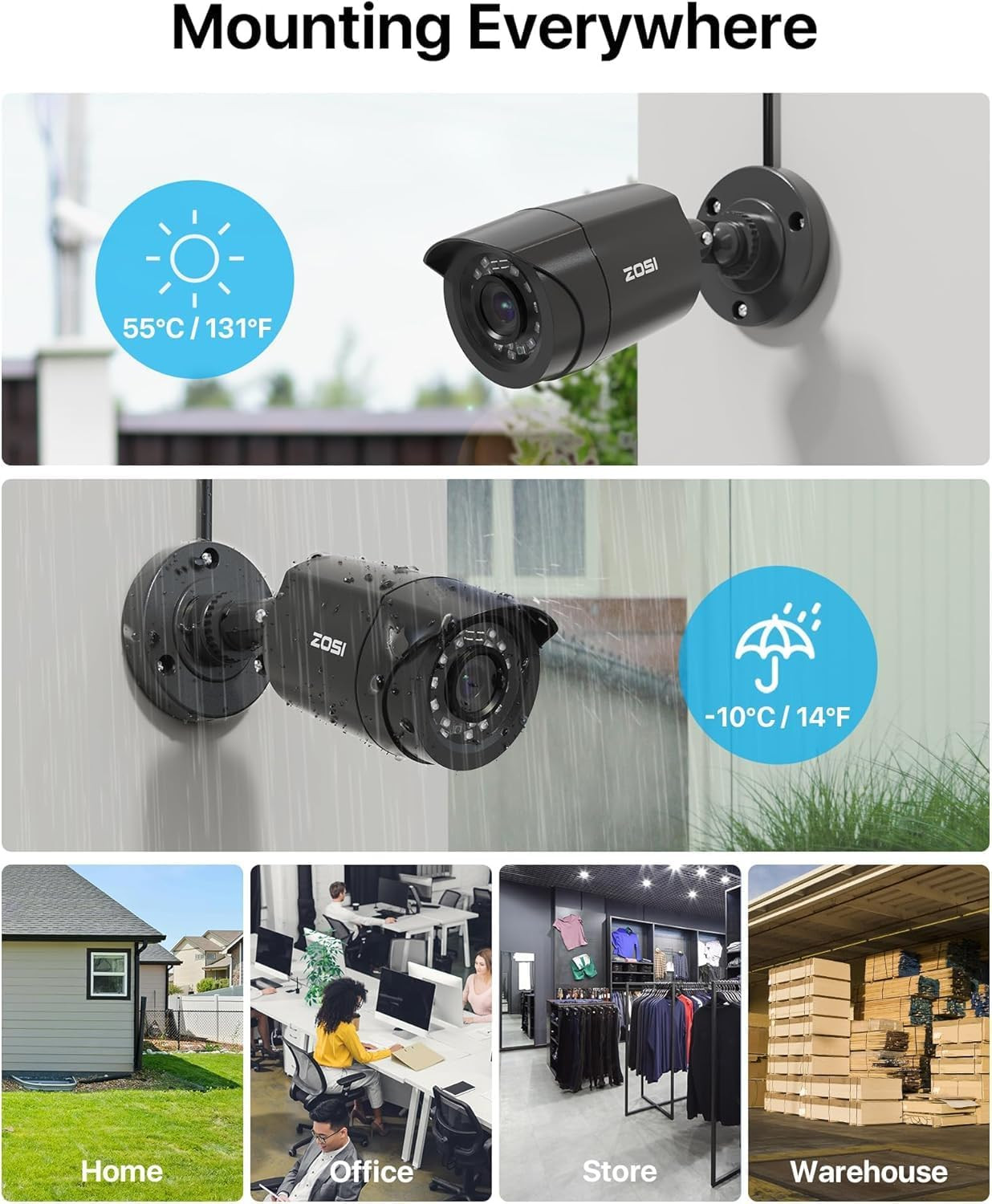 ZOSI 3K Lite 8CH Home Security Camera System Outdoor Indoor,Ai Human/Vehicle Det