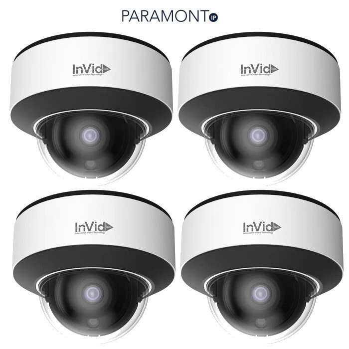 4 InVid Paramont 4MP IP Outdoor Dome Fixed AI Camera PAR-P4DRIR28NH-AI