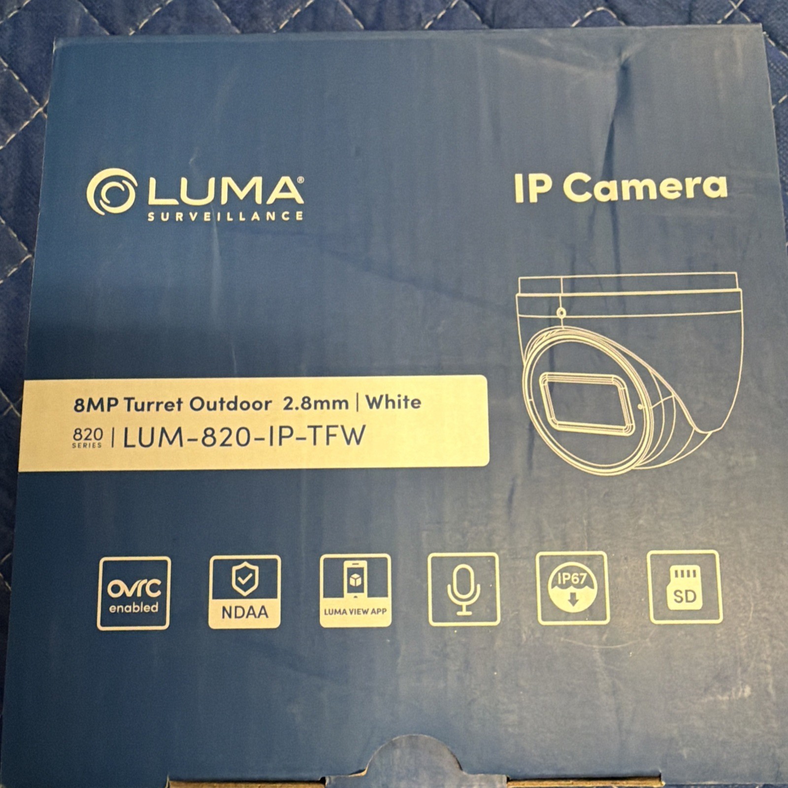 Luma LUM-820-IP-TFW 8MP Outdoor Turret IP Camera Night Vision Motion White