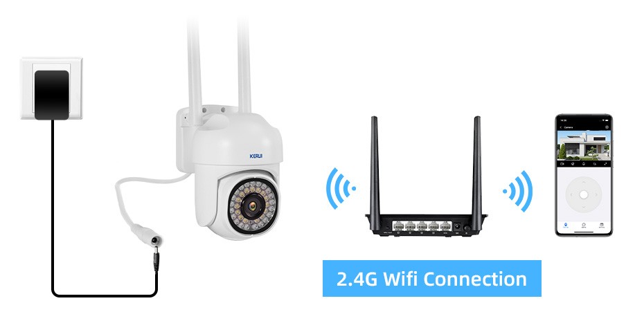 KERUI Wireless Wi-Fi Security Camera System Outdoor Home Night Vision Cam 1080P