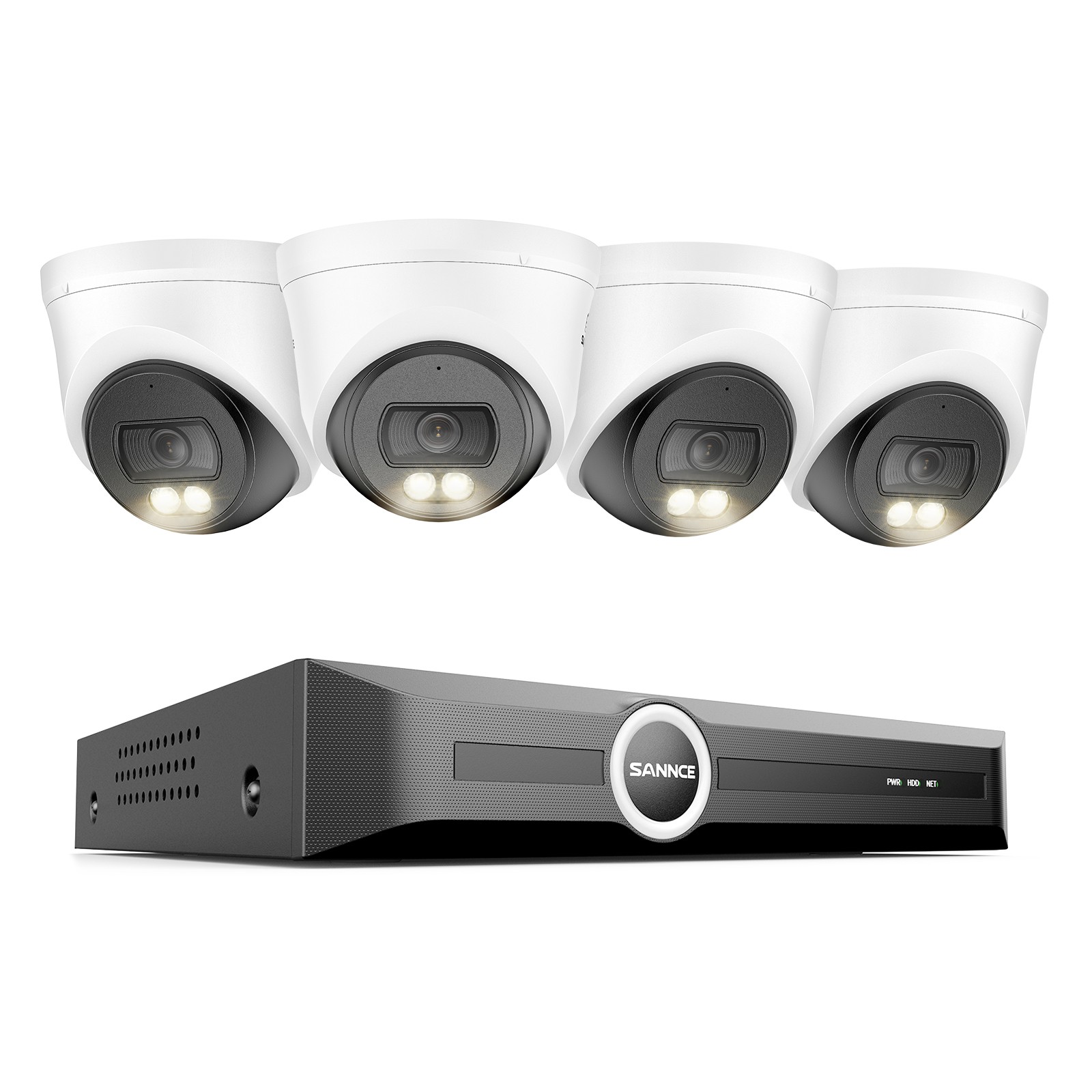 SANNCE 8CH NVR 3MP Color POE IP Security Camera System Audio Recording AI Detect