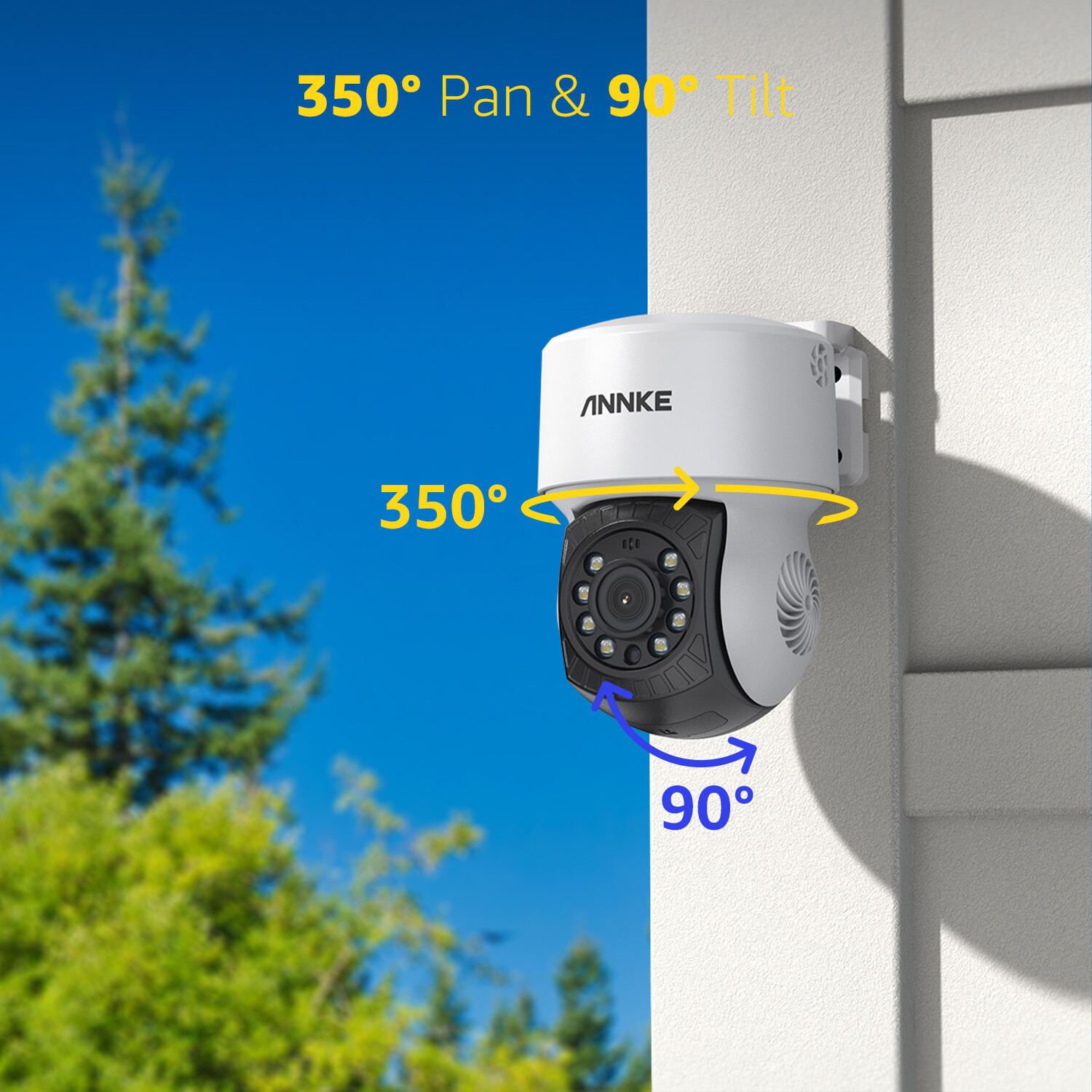 ANNKE 1080P Video 350° Pan&Tilt Home Security Camera Outdoor 2MP IR Night Vision