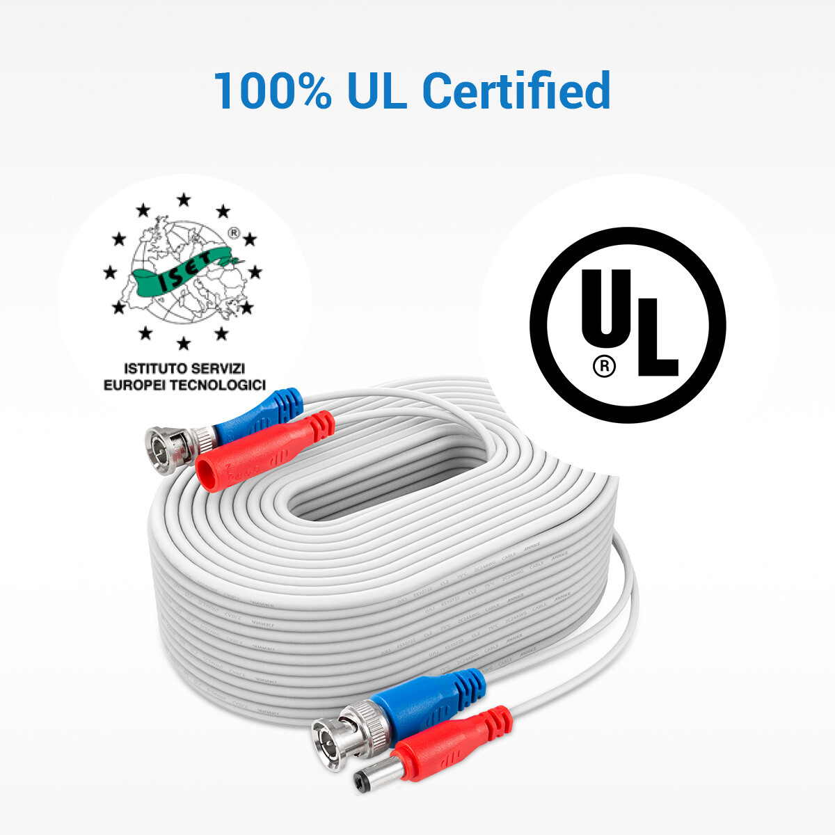 ANNKE 60/100ft HD Extention Video Power Cable BNC RCA for Security Camera System