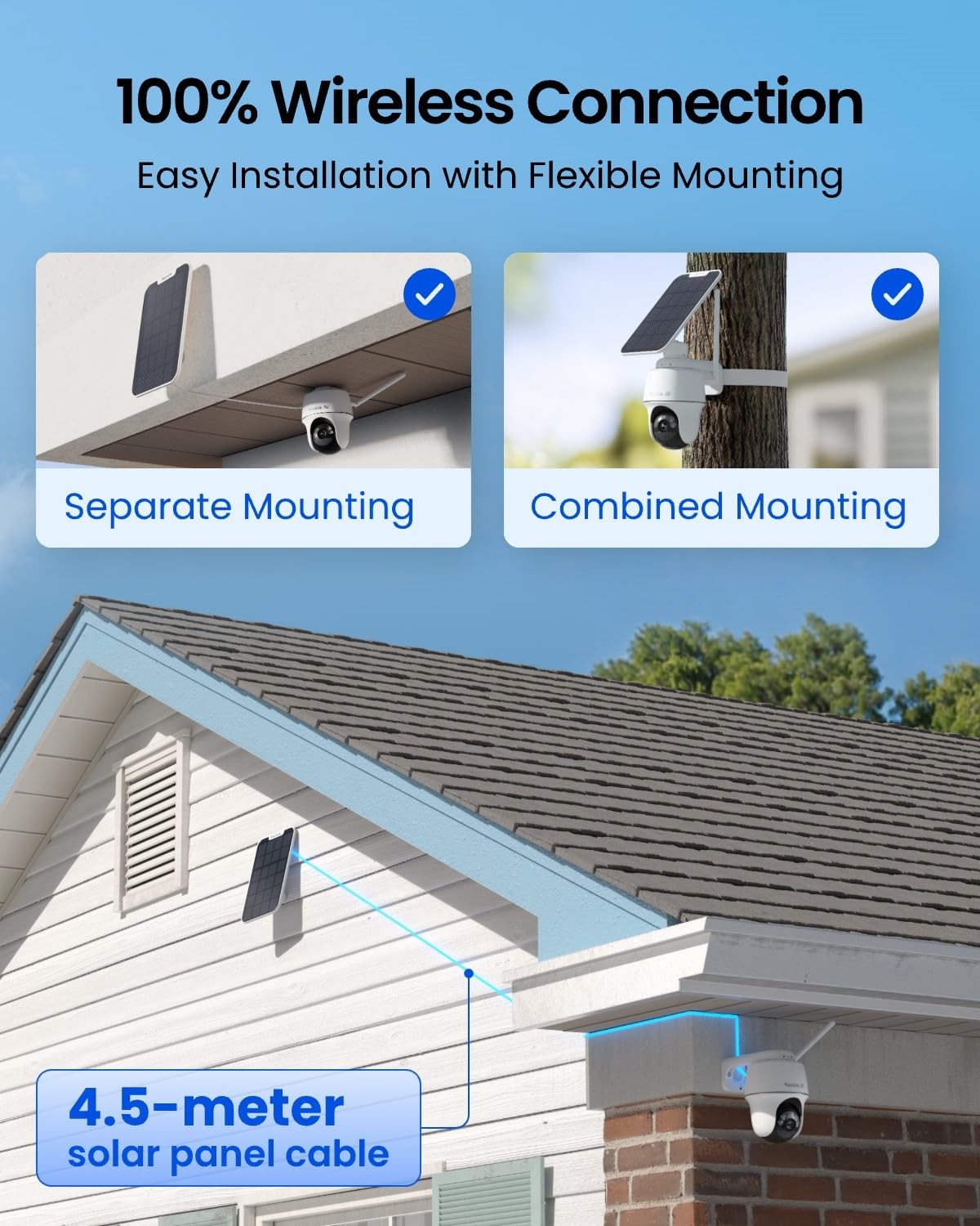REOLINK Argus PT Ultra First 4K Solar Security Cameras 1-Cam White, White